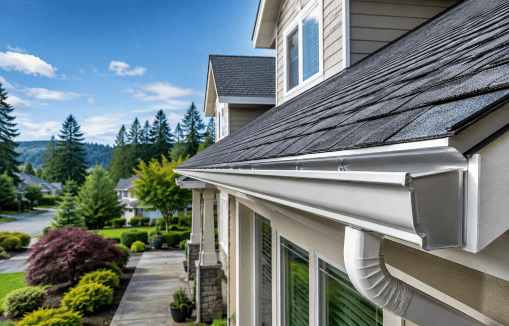 Aloha Gutter Services showing a gutter system on a home in Aloha, Oregon
