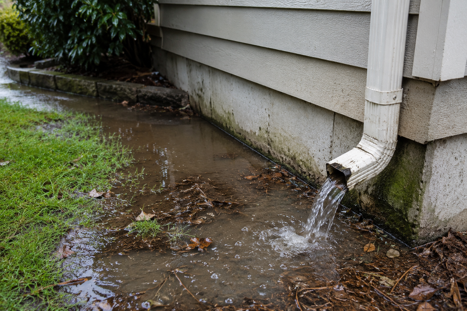 Aloha Gutter Services shows a gutter downspout in need of repair services